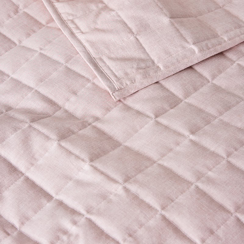 Austin Chambray Cotton Ash Rose Coverlet Separates
