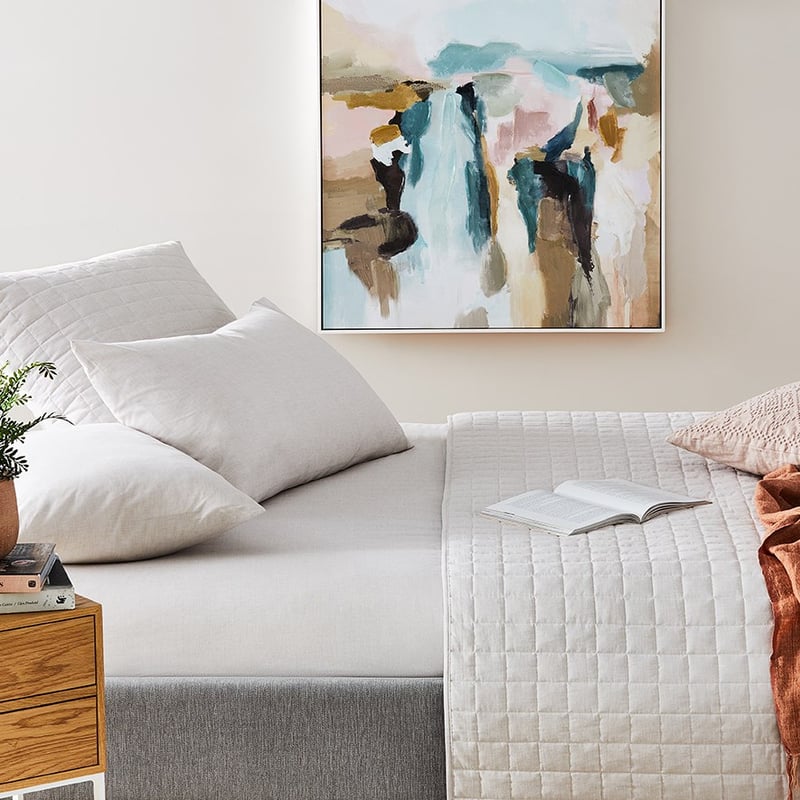 Austin Chambray Cotton Oatmeal Sheet Separates