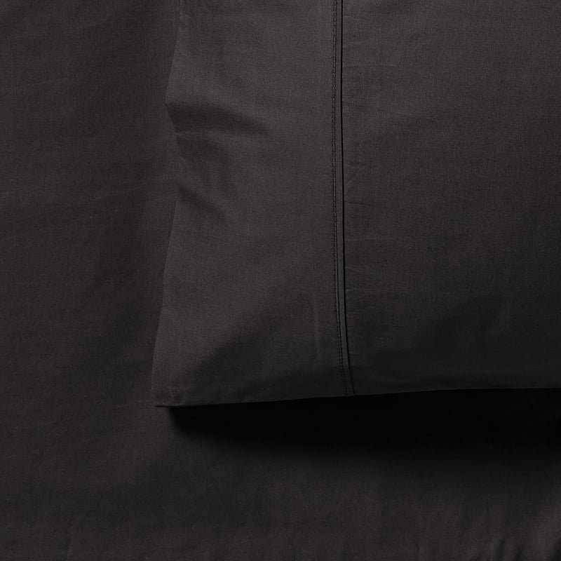 300TC Lightweight Percale Charcoal Sheet Separates
