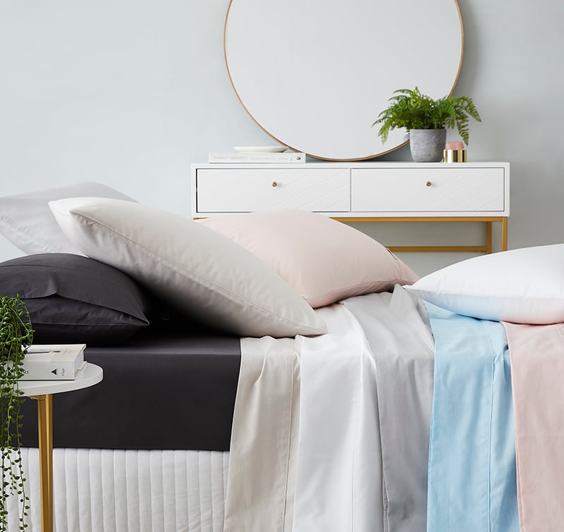 300TC Lightweight Percale White Sheet Separates