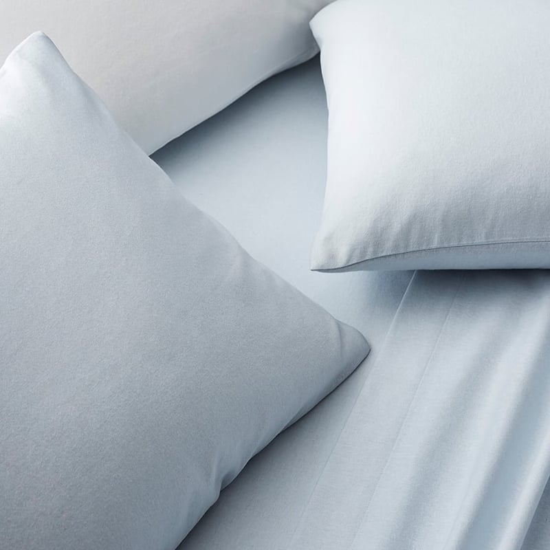 Plain Dye Flannelette Blue Sheet Set