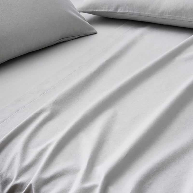 Plain Dye Flannelette Grey Sheet Set