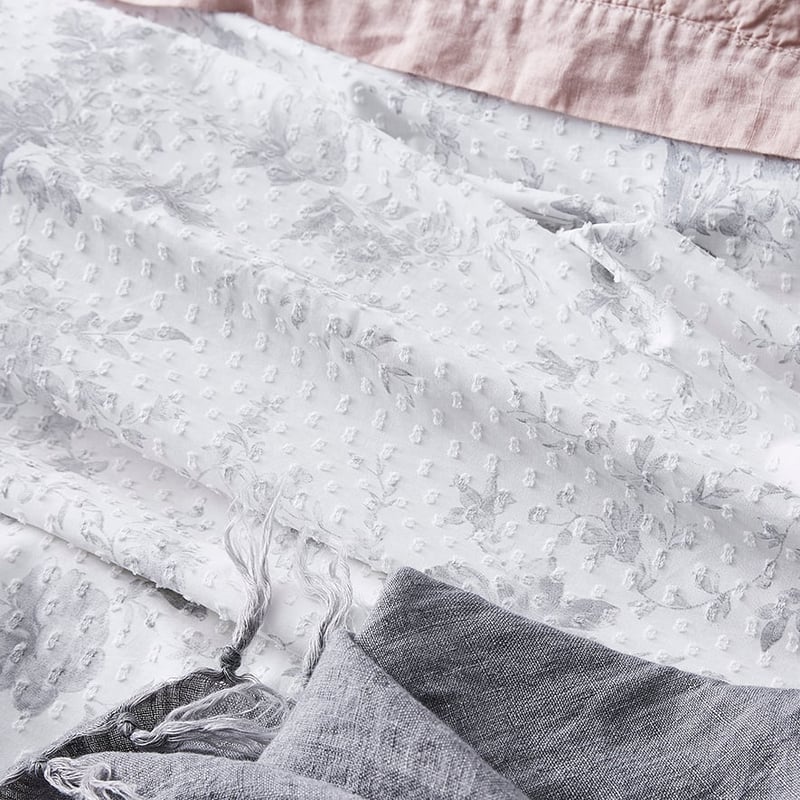 Jasmine Floral Grey Quilt Cover Set + Separates