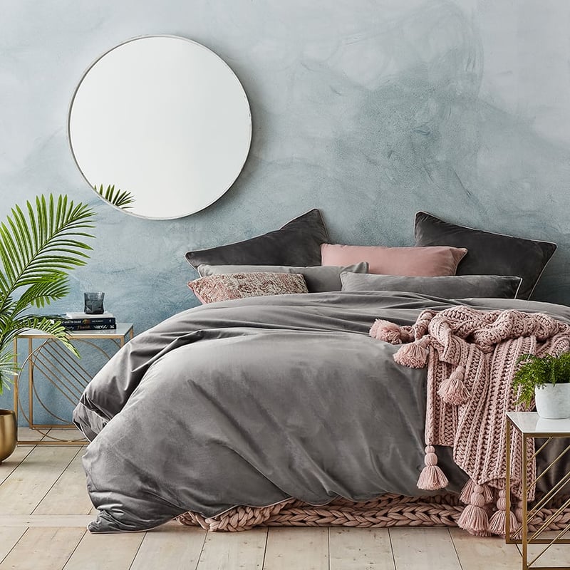 Zara Velvet Coal Quilt Cover Set + Separates