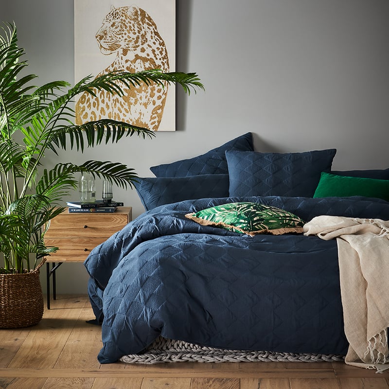 Cairo Denim Quilted Quilt Cover Set + Separates