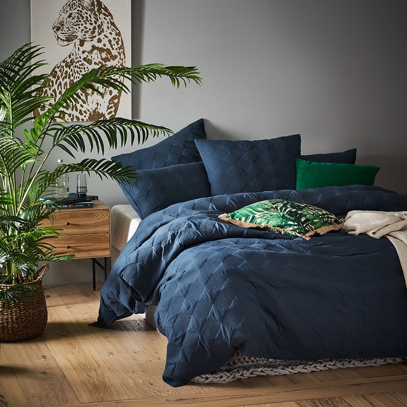 Cairo Denim Quilted Quilt Cover Set + Separates