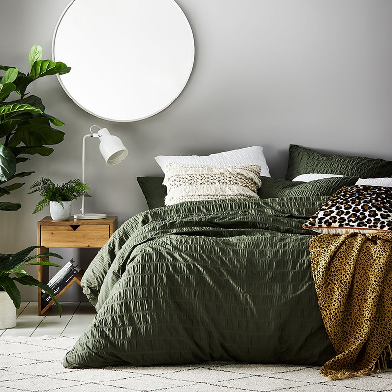 Anika Khaki Quilt Cover Set + Separates
