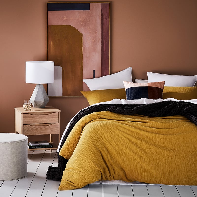 Collins Mustard Quilt Cover Set + Separates