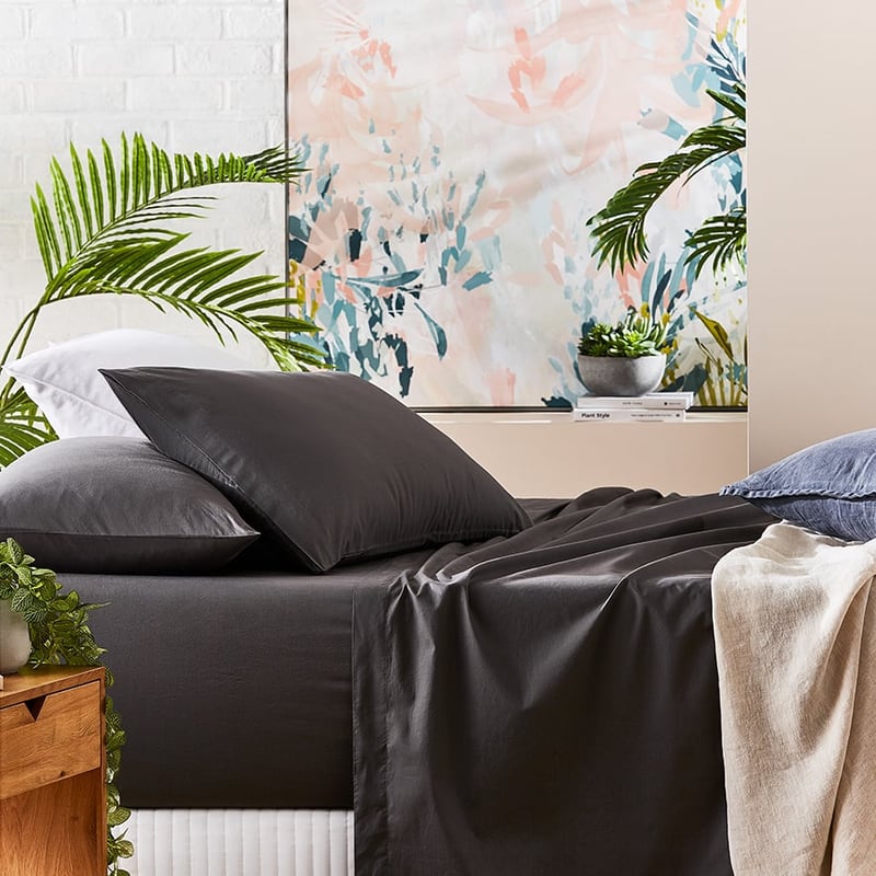 Prewashed Cotton Charcoal Sheet Set