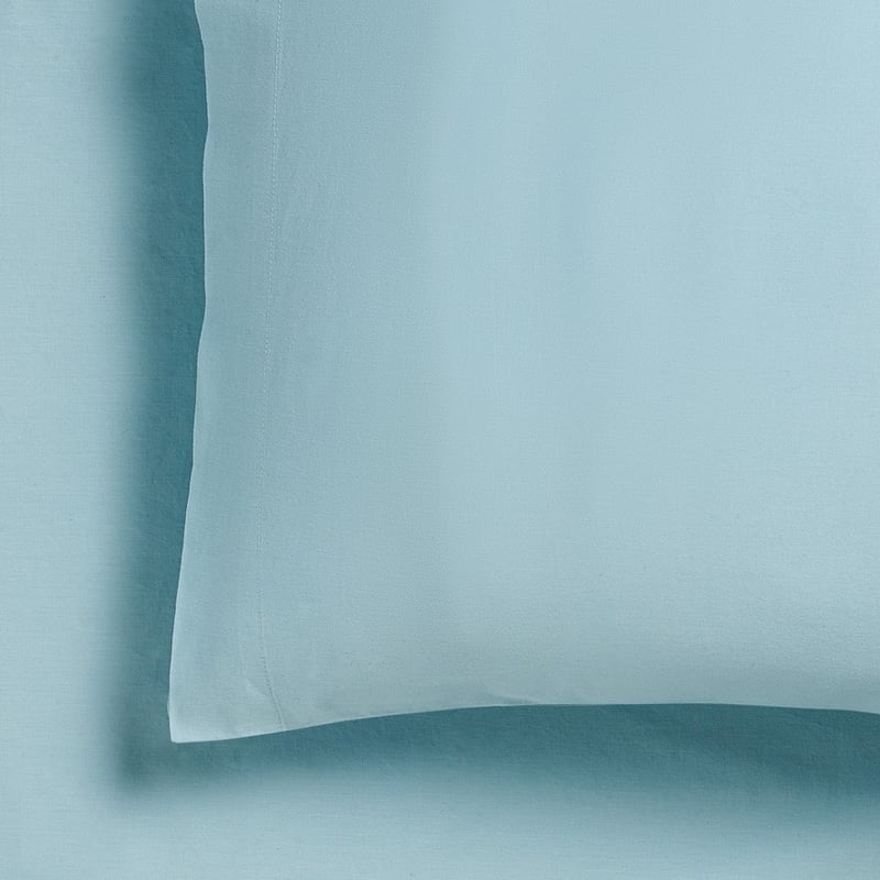 Prewashed Cotton Sky Blue Sheet Set