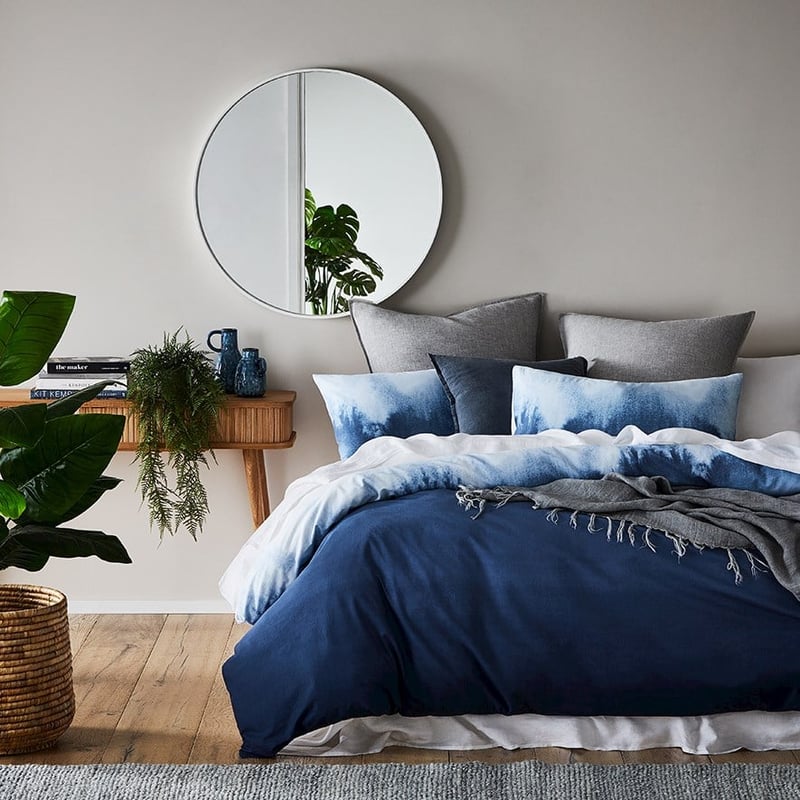 Prewashed Cotton Printed Blue Ombre Quilt Cover Set + Separates