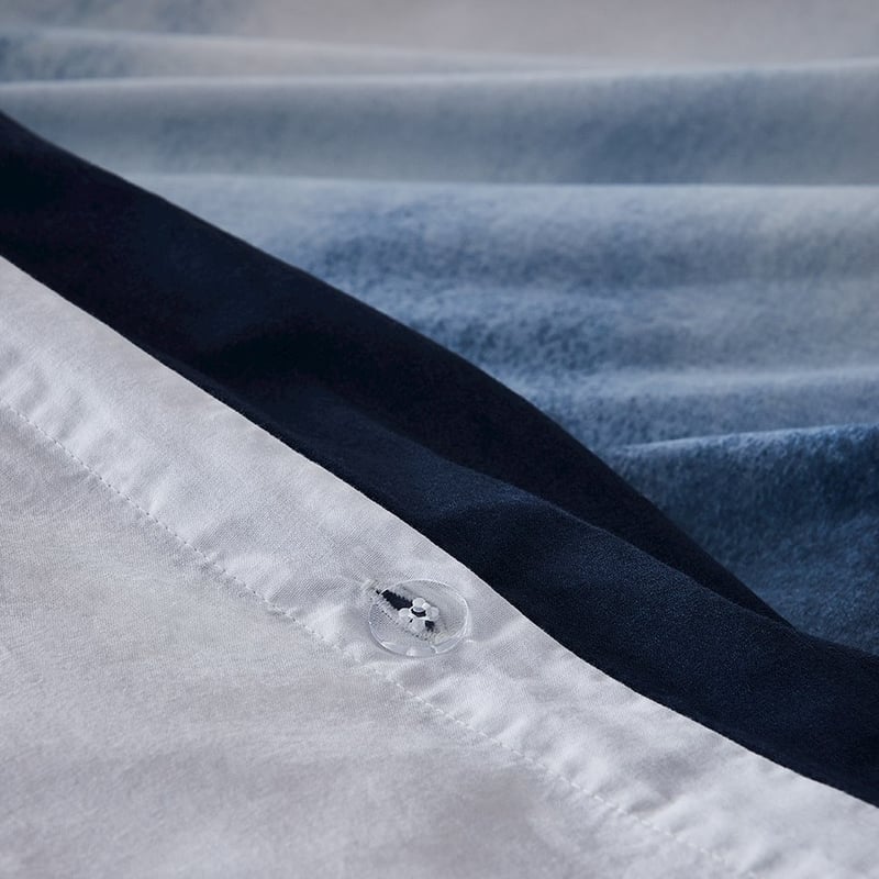 Prewashed Cotton Printed Blue Ombre Quilt Cover Set + Separates