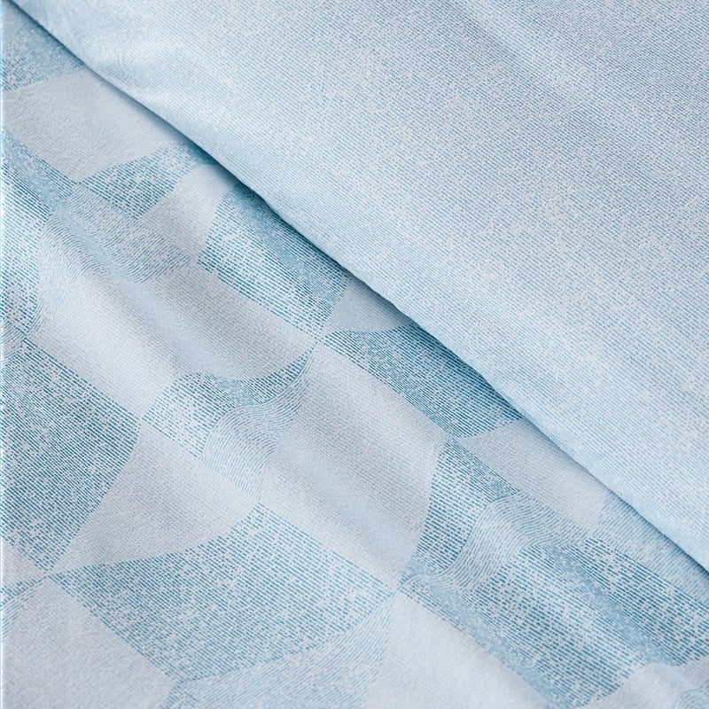 Prewashed Cotton Printed Blue Triangle Quilt Cover Set + Separates