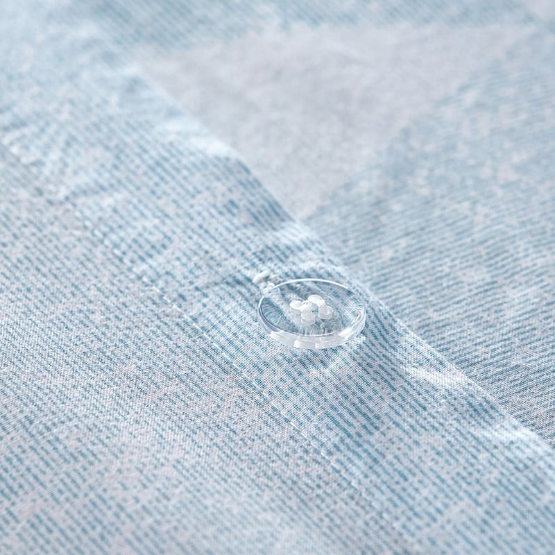 Prewashed Cotton Printed Blue Triangle Quilt Cover Set + Separates