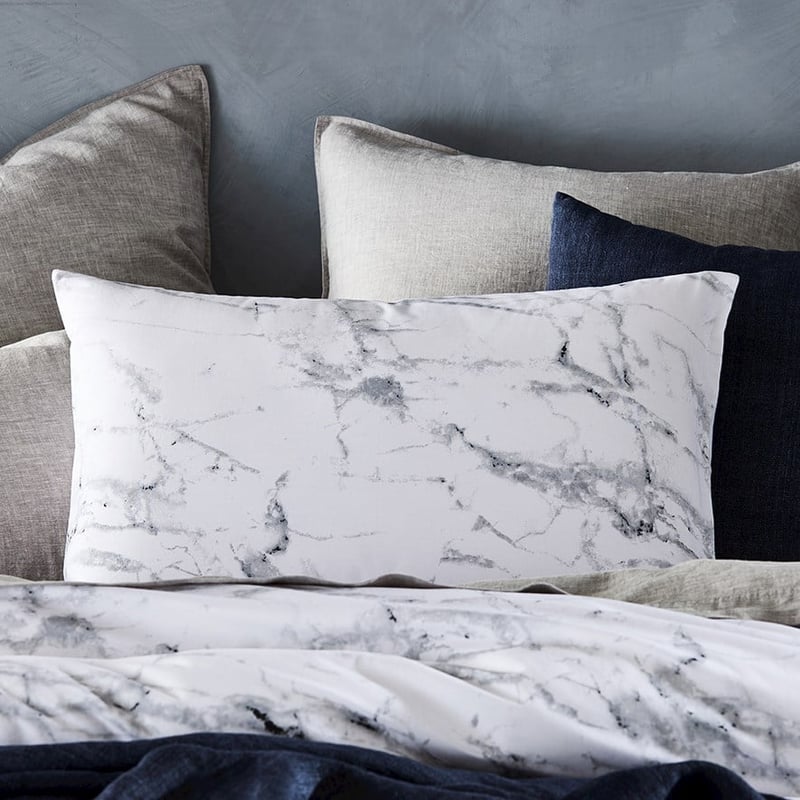 Prewashed Cotton Printed White Marble Quilt Cover Set + Separates