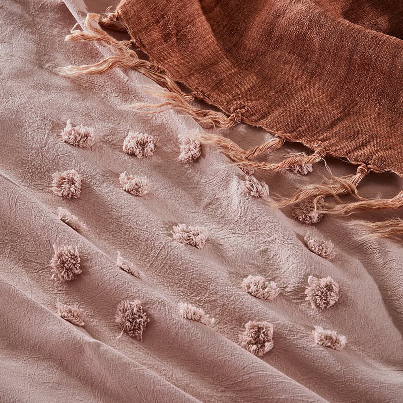 Poppy Chenille Pink Quilt Cover Set + Separates