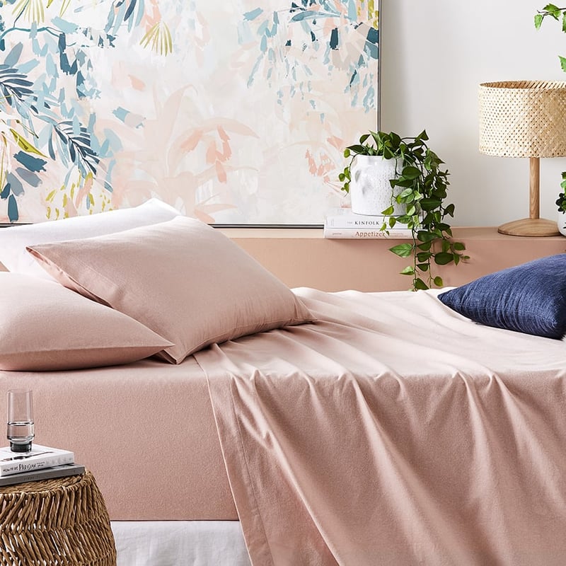 Plain Dyed Flannelette Pink Sheet Set