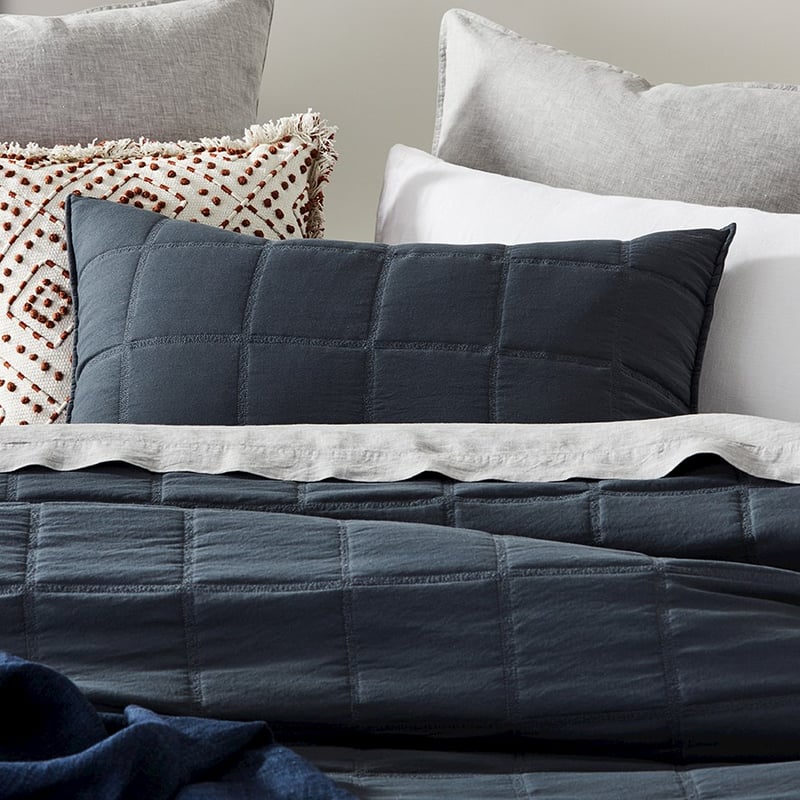 Kristin Navy Quilted Quilt Cover Set + Separates