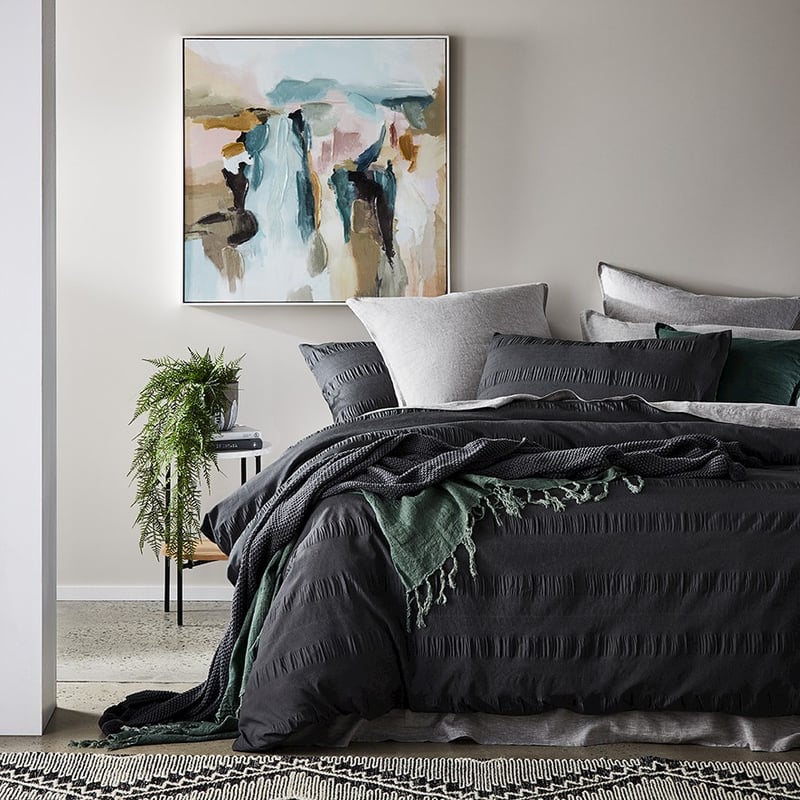 Rebekah Charcoal Quilt Cover Set + Separates