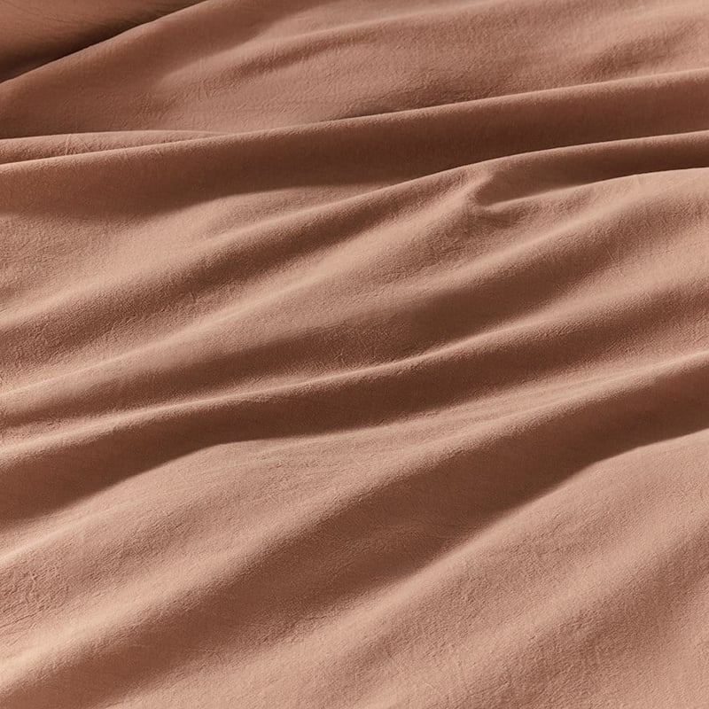 Olsen Linen Cotton Queen Natural & Clay Quilt Cover Set + Separates