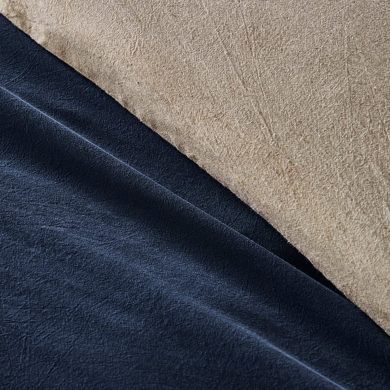 Olsen Linen Cotton Queen Natural & Navy Quilt Cover Set + Separates