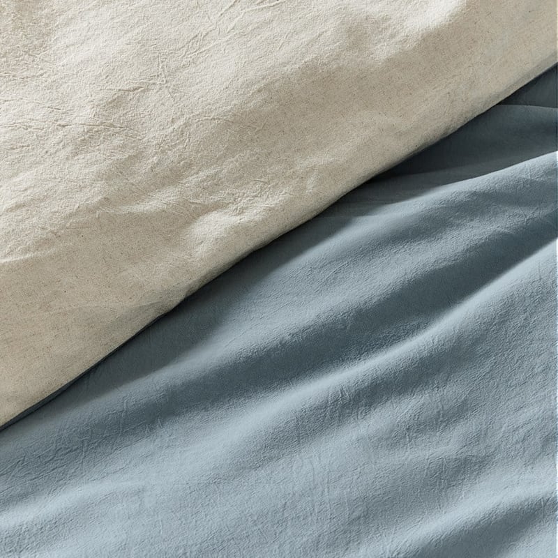 Olsen Linen Cotton Queen Natural & Sage Quilt Cover Set + Separates