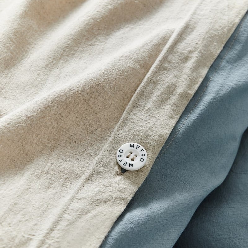 Olsen Linen Cotton Queen Natural & Sage Quilt Cover Set + Separates
