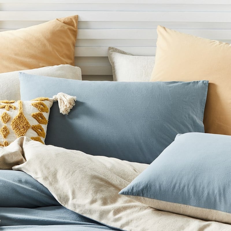 Olsen Linen Cotton Queen Natural & Sage Quilt Cover Set + Separates