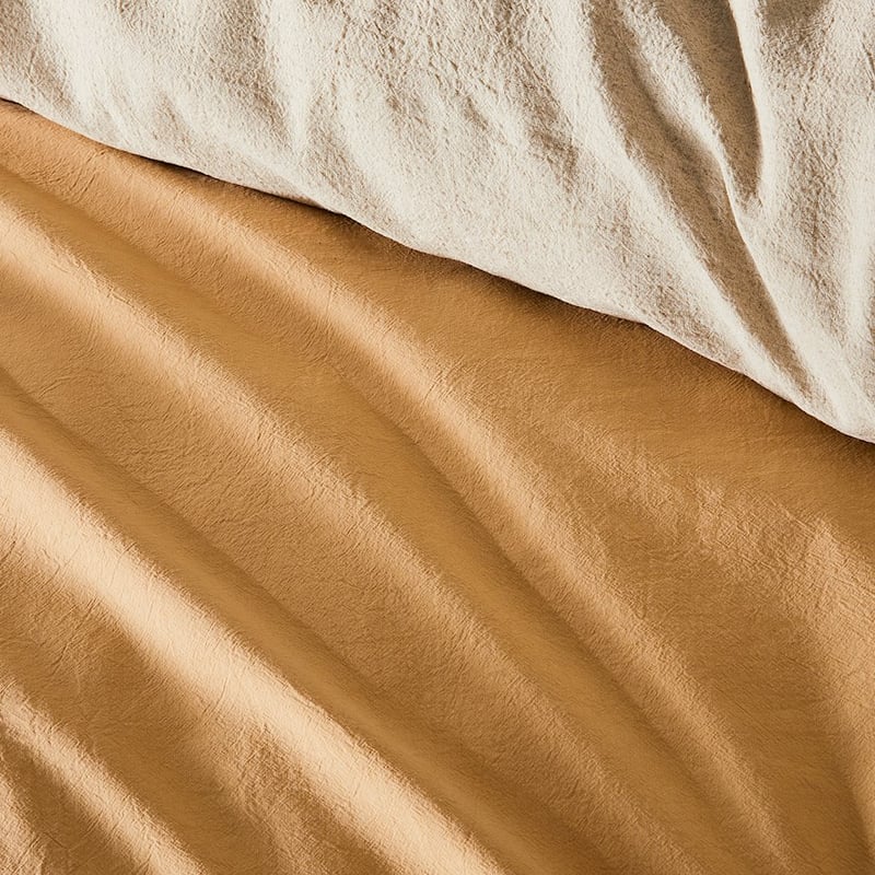 Olsen Linen Cotton Queen Natural & Wheat Quilt Cover Set + Separates