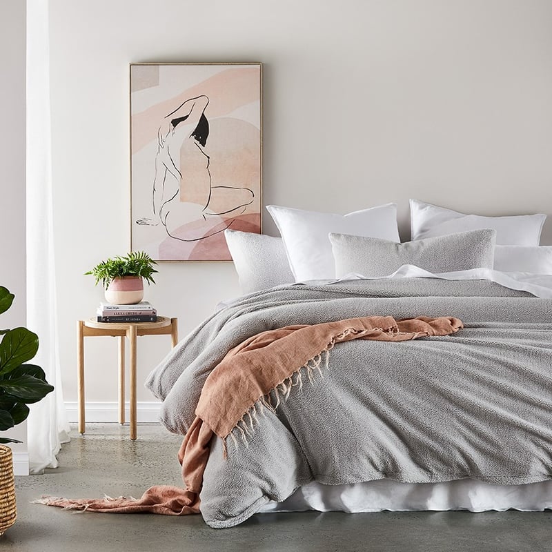 Sherpa Light Grey Quilt Cover Set + Separates