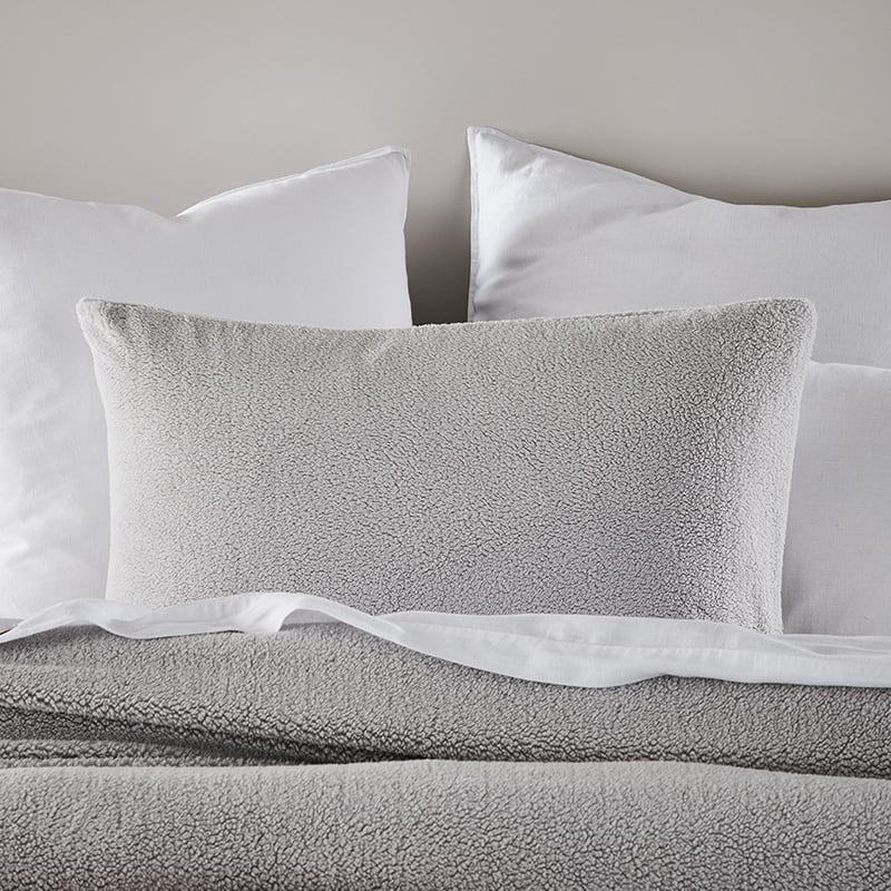 Sherpa Light Grey Quilt Cover Set + Separates