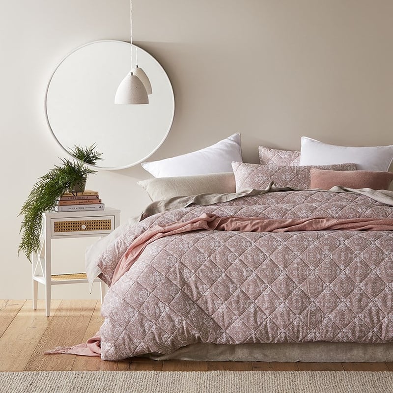 Mia Pink Quilted Quilt Cover Set + Separates