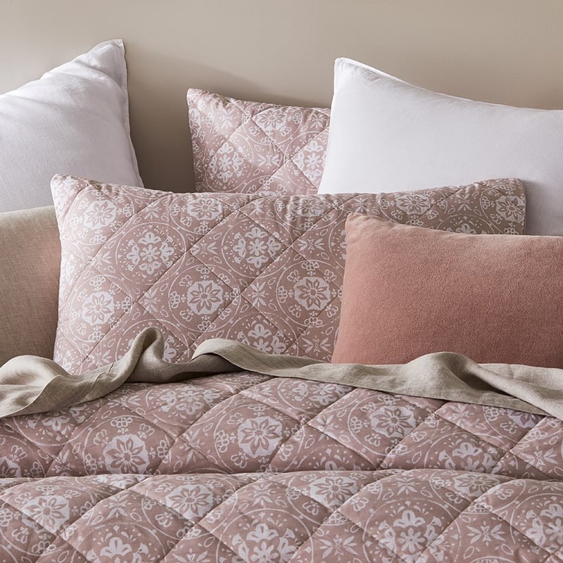 Mia Pink Quilted Quilt Cover Set + Separates