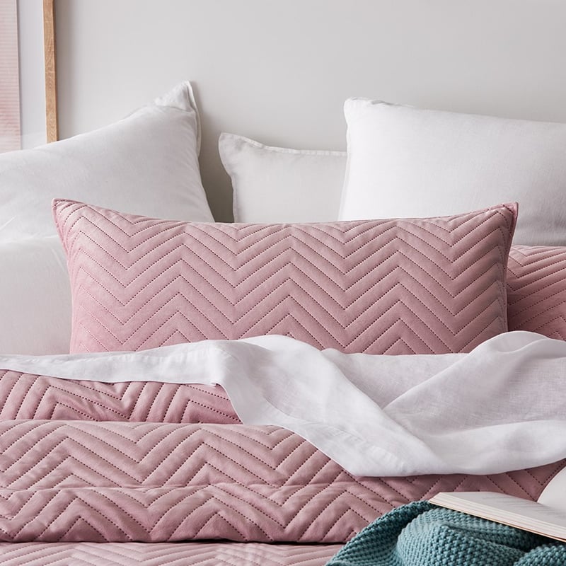 Lee Velvet Pink Quilted Quilt Cover Set + Separates