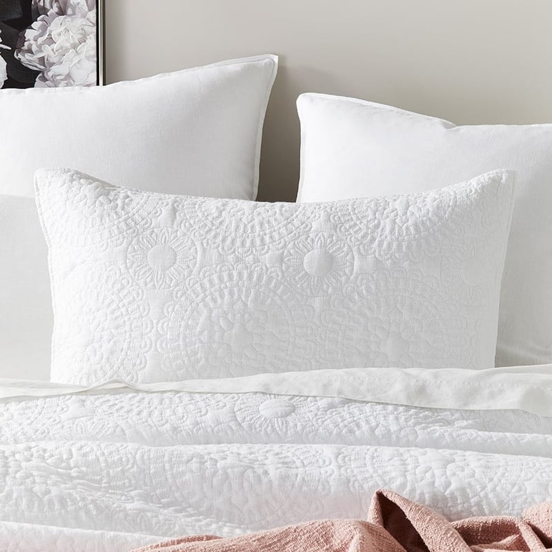 Amelie White Quilted Quilt Cover Set + Separates