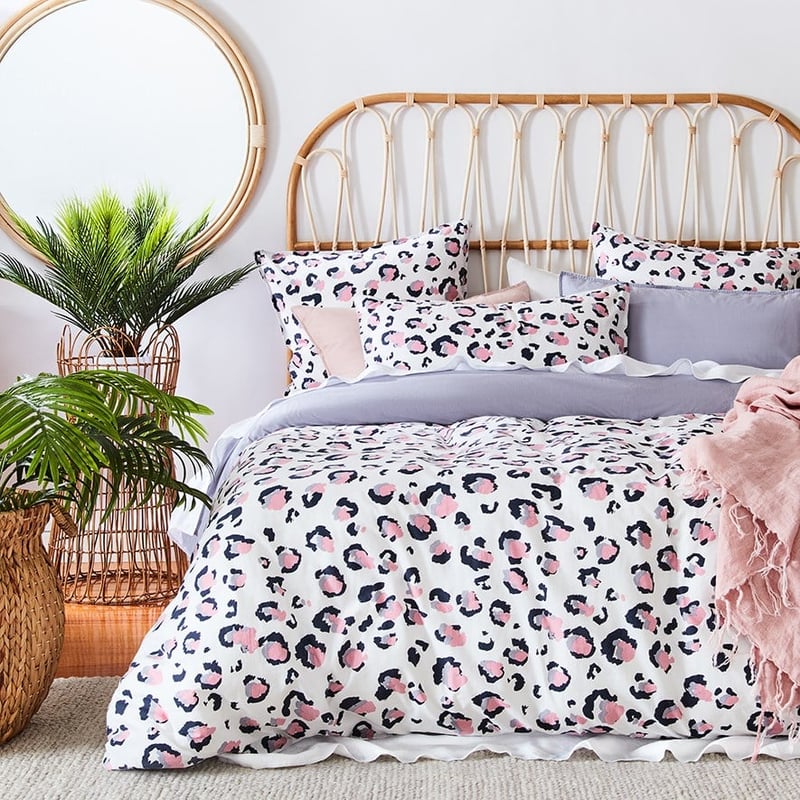 Leopard Print Pink Quilt Cover Set + Separates