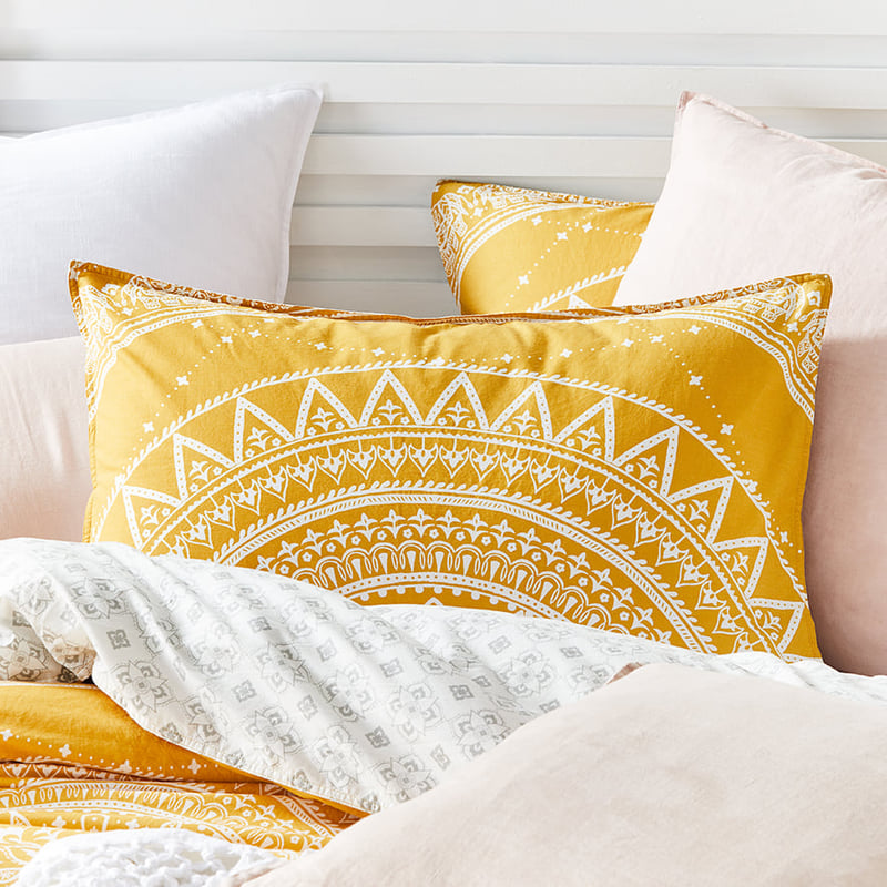 Mandala Mustard Quilt Cover Set + Separates
