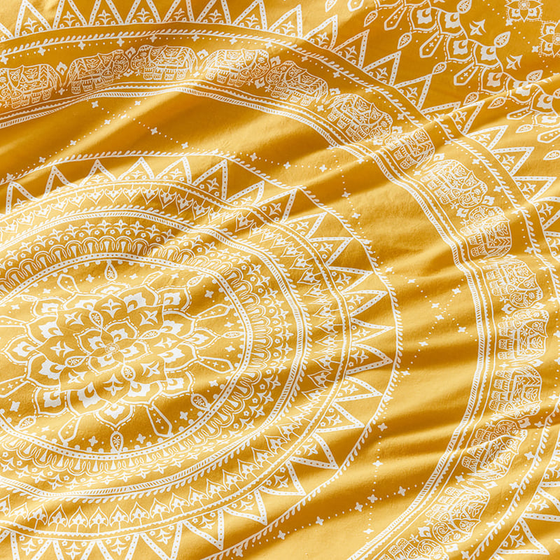 Mandala Mustard Quilt Cover Set + Separates