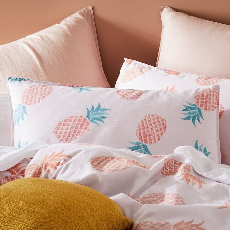 Pineapple Peach Quilt Cover Set + Pillowcases