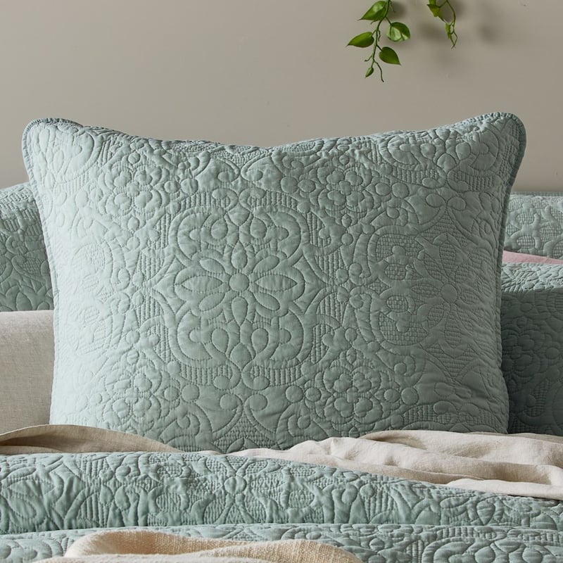 Chloe Quilted Sage Pillowcase