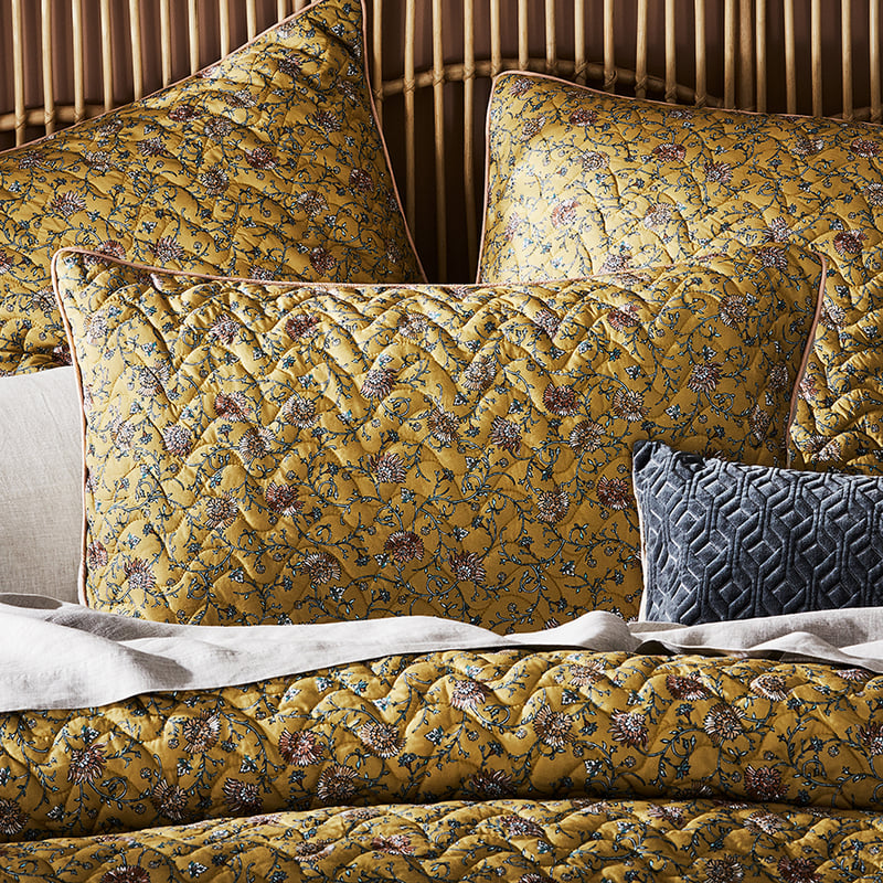 Kavali Quilted Mustard Pillowcase