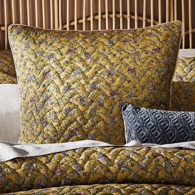 Kavali Quilted Mustard Pillowcase