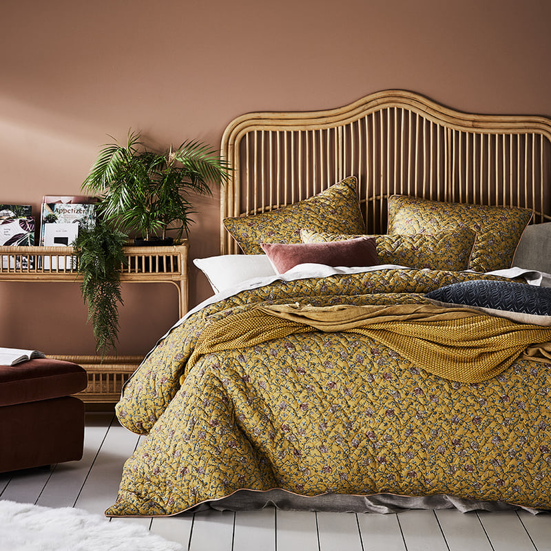 Kavali Quilted Mustard Pillowcase