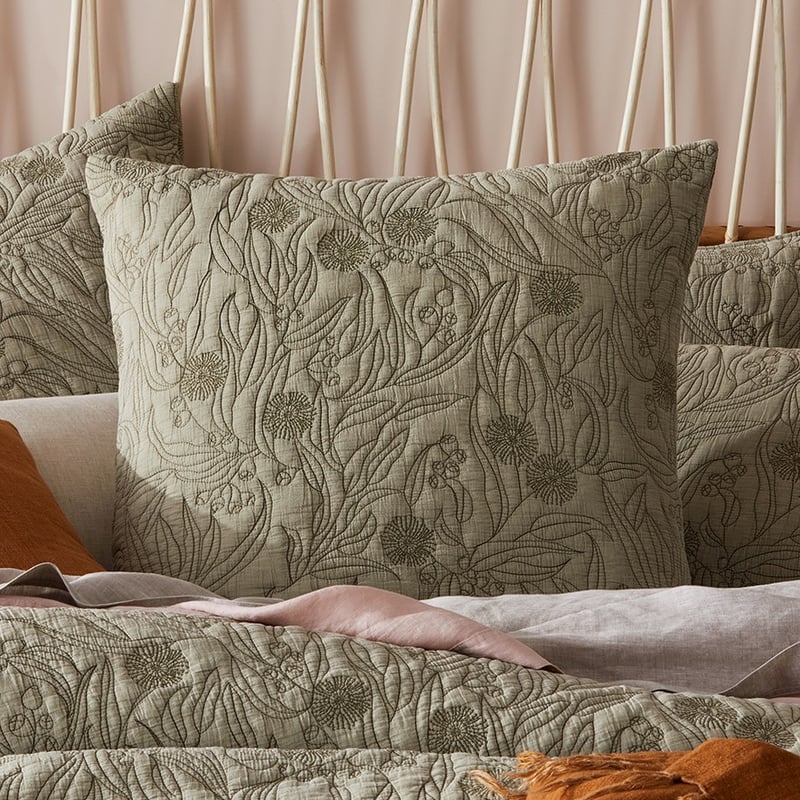 Gumnut Leaf Quilted Pillowcase