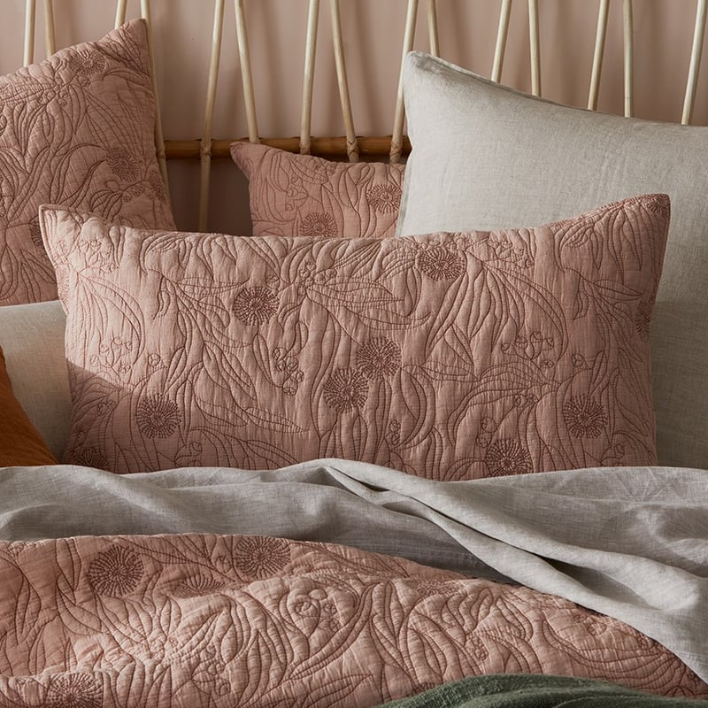 Gumnut Rose Quilted Pillowcase