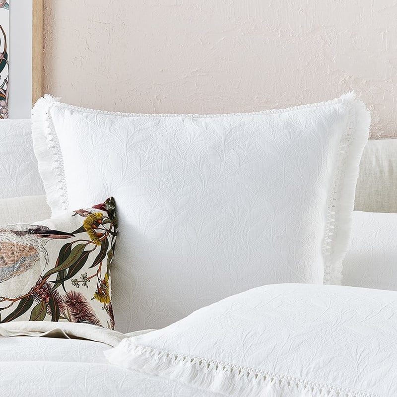 Botanical Fringe Off White Pillowcase