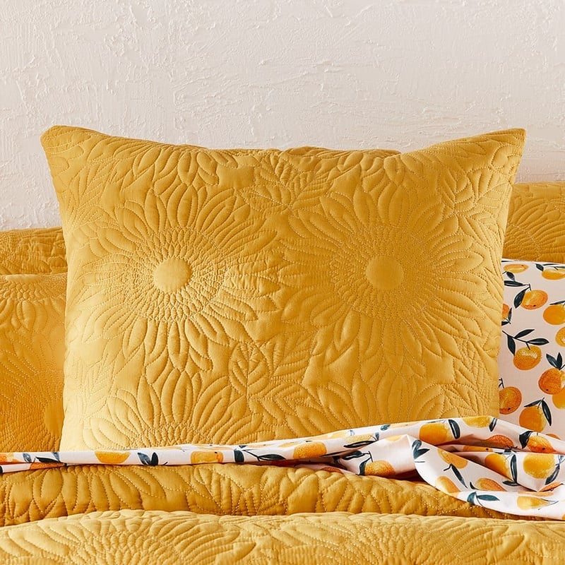 Sunflower Quilted Butter Pillowcase