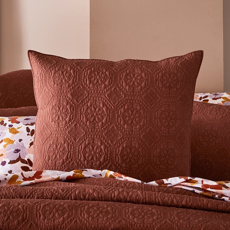 Mable Quilted Rustic Brown Pillowcase