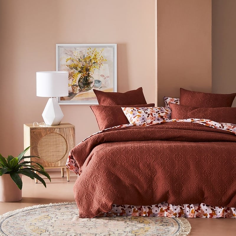 Mable Quilted Rustic Brown Pillowcase