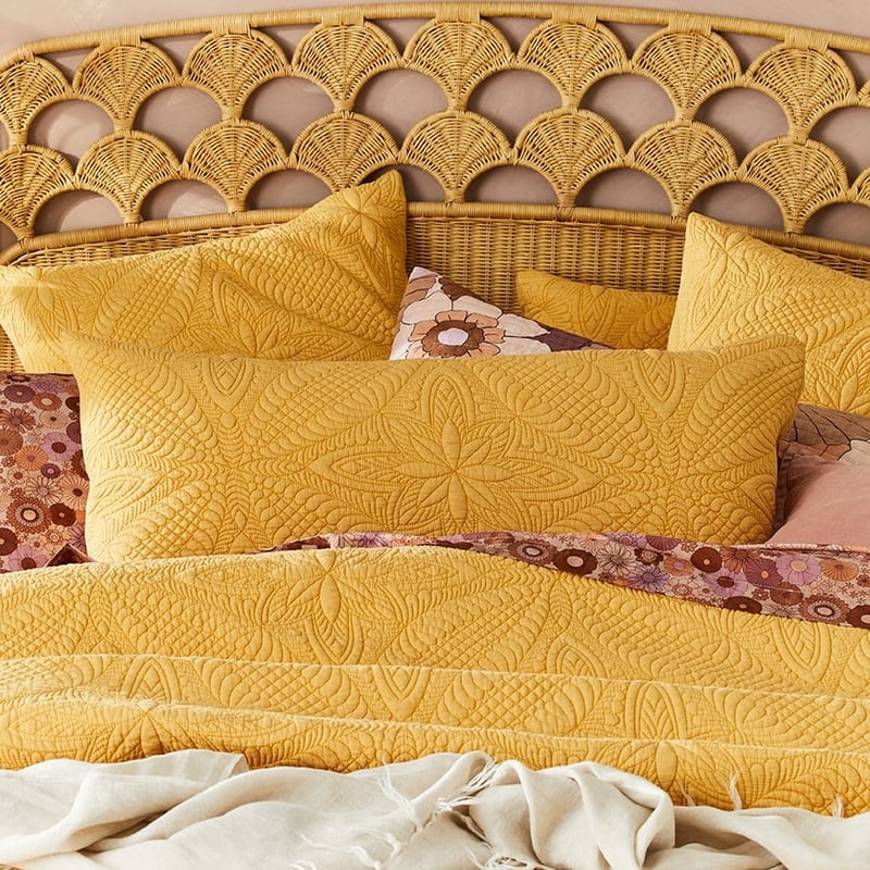 Jasmin Quilted Golden Spice Pillowcase